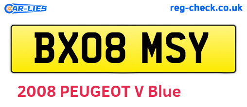 BX08MSY are the vehicle registration plates.
