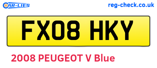 FX08HKY are the vehicle registration plates.