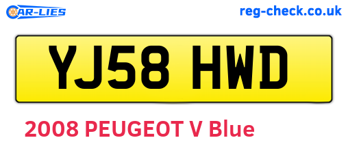 YJ58HWD are the vehicle registration plates.