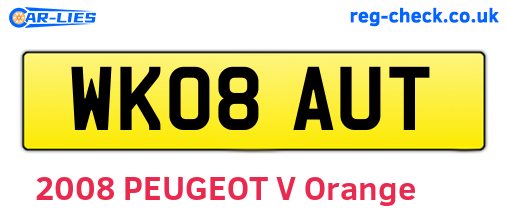 WK08AUT are the vehicle registration plates.