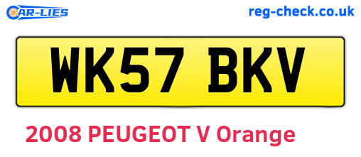 WK57BKV are the vehicle registration plates.