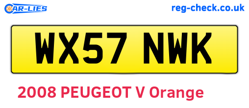 WX57NWK are the vehicle registration plates.