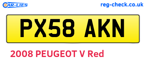 PX58AKN are the vehicle registration plates.