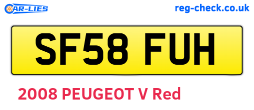SF58FUH are the vehicle registration plates.