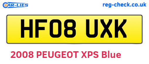 HF08UXK are the vehicle registration plates.