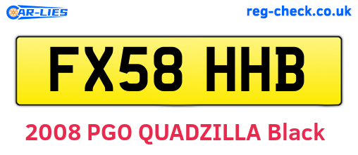 FX58HHB are the vehicle registration plates.