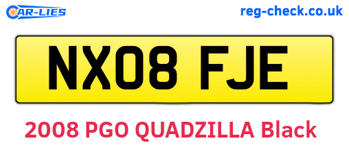 NX08FJE are the vehicle registration plates.