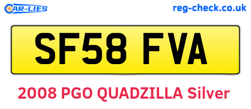 SF58FVA are the vehicle registration plates.