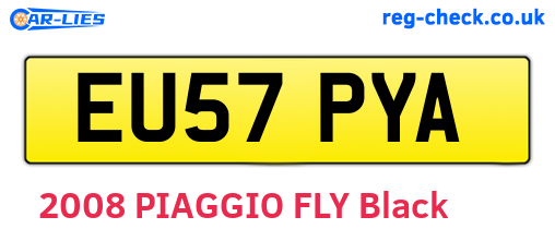 EU57PYA are the vehicle registration plates.