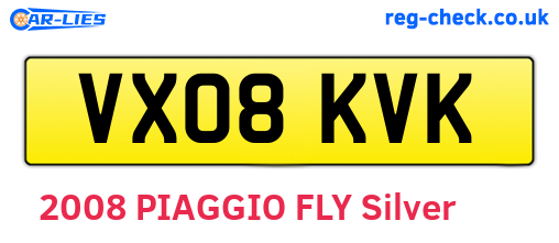 VX08KVK are the vehicle registration plates.