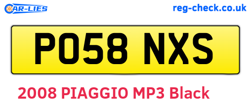 PO58NXS are the vehicle registration plates.
