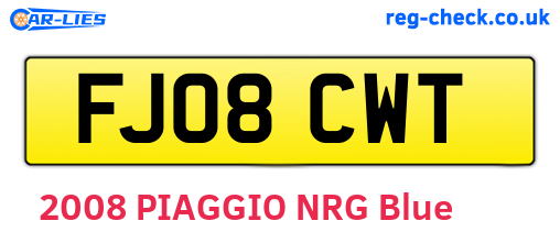 FJ08CWT are the vehicle registration plates.