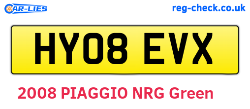 HY08EVX are the vehicle registration plates.