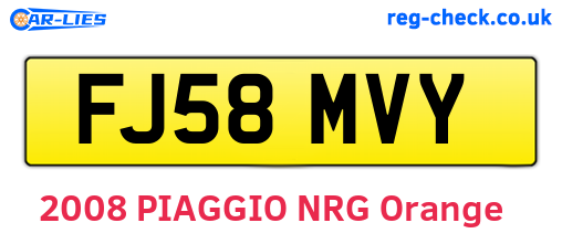 FJ58MVY are the vehicle registration plates.