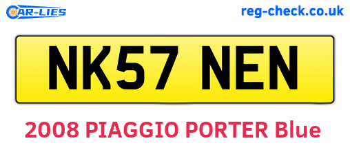 NK57NEN are the vehicle registration plates.