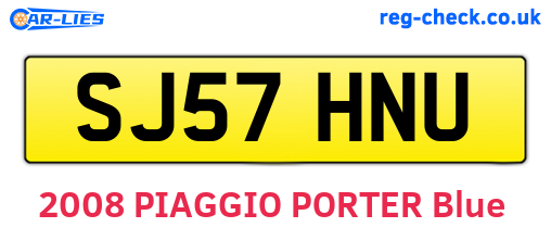 SJ57HNU are the vehicle registration plates.