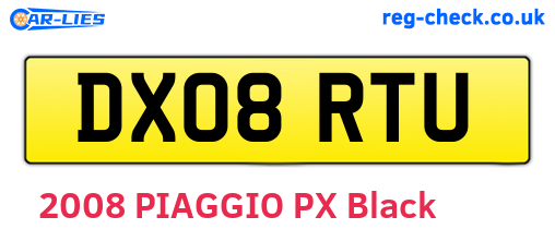 DX08RTU are the vehicle registration plates.
