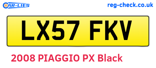 LX57FKV are the vehicle registration plates.