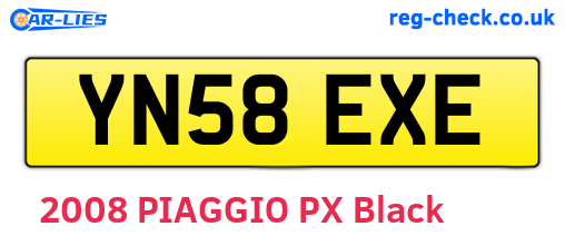 YN58EXE are the vehicle registration plates.