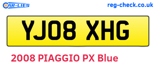 YJ08XHG are the vehicle registration plates.