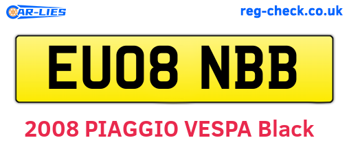 EU08NBB are the vehicle registration plates.