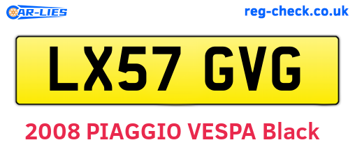 LX57GVG are the vehicle registration plates.