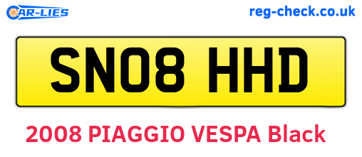 SN08HHD are the vehicle registration plates.
