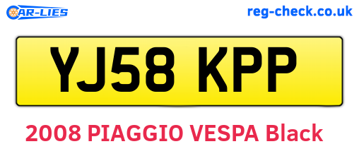 YJ58KPP are the vehicle registration plates.