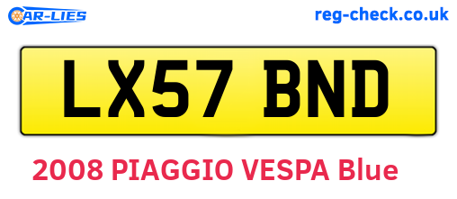 LX57BND are the vehicle registration plates.