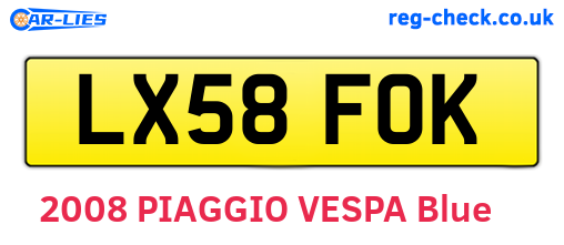 LX58FOK are the vehicle registration plates.