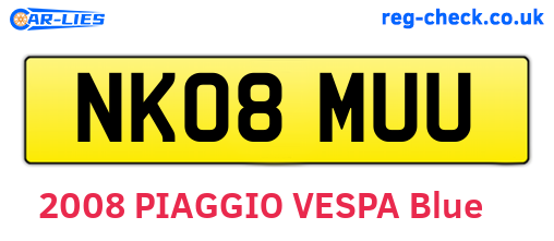 NK08MUU are the vehicle registration plates.
