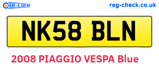NK58BLN are the vehicle registration plates.