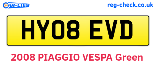 HY08EVD are the vehicle registration plates.
