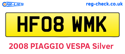 HF08WMK are the vehicle registration plates.
