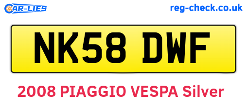 NK58DWF are the vehicle registration plates.