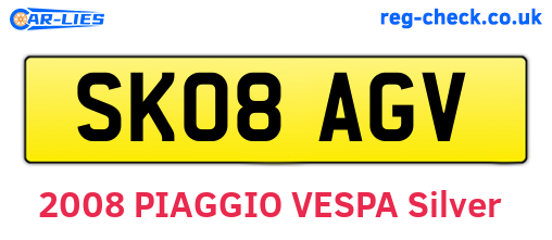 SK08AGV are the vehicle registration plates.