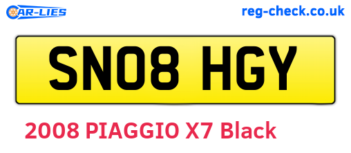 SN08HGY are the vehicle registration plates.