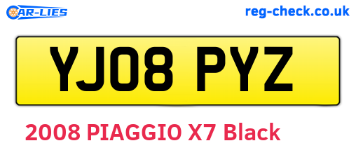 YJ08PYZ are the vehicle registration plates.