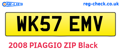 WK57EMV are the vehicle registration plates.