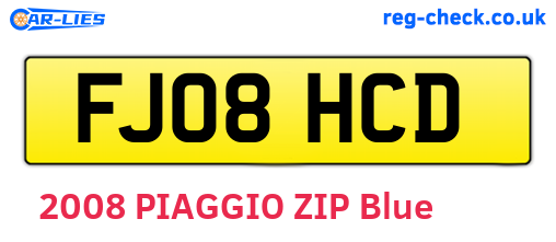 FJ08HCD are the vehicle registration plates.