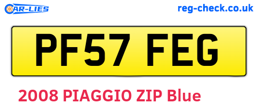 PF57FEG are the vehicle registration plates.