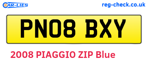 PN08BXY are the vehicle registration plates.