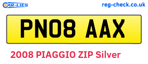PN08AAX are the vehicle registration plates.