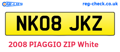 NK08JKZ are the vehicle registration plates.