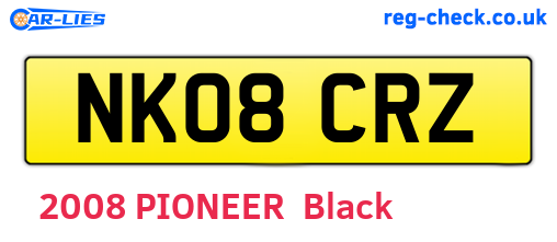 NK08CRZ are the vehicle registration plates.