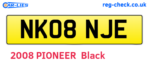 NK08NJE are the vehicle registration plates.