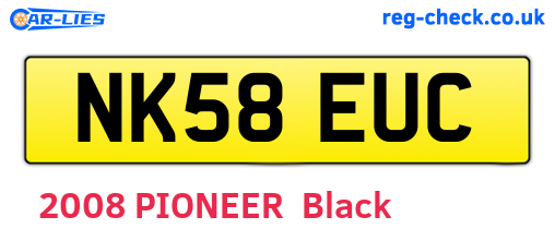 NK58EUC are the vehicle registration plates.