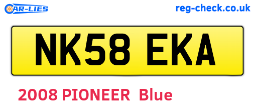 NK58EKA are the vehicle registration plates.
