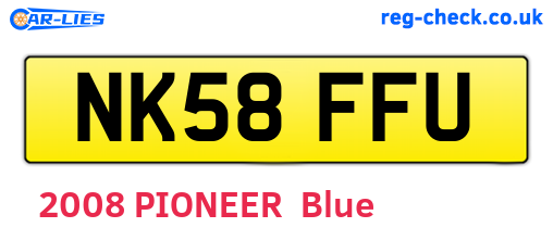 NK58FFU are the vehicle registration plates.
