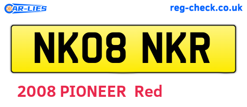 NK08NKR are the vehicle registration plates.
